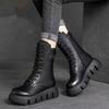 Botas Martin Estilo Comercio Exterior Transfronterizo 2025 con Forro Polar, Botas de Media Caña Acolchadas de Algodón, Botas de Nieve de Suela Gruesa para Mujer