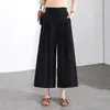 Pantalones Culotte Cortos de Moda Casual Sueltos con Puntadas Plisadas Pantalones de Pierna Ancha Elegantes Verano 2024