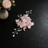 Boda Nupcial Hecho a Mano Pétalos de Cristal Perla Horquilla Trenzada Peineta Tocado Accesorios de Boda Romántico