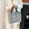Bolsa de Lona Gran Capacidad 2025 Nueva Bolso de Mano Simple Nuevo Retro Bolsa de Lona Bolso Rayado Bolso de Hombro