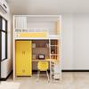 Cama de Dormitorio Universitario, Cama Doble Escolar para Dos Estudiantes, Cama Apartamento para Dos Personas de Dormitorio de Personal con Escritorio Debajo