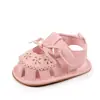 Sandalias para Bebé Estilo Nuevo Color Sólido Flor Hueca Zapatos para Bebé 0-1 Año Suela de Goma Antideslizante Zapatos de Interior para Primeros Pasos