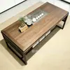 Mesa de Centro de Madera Maciza de Nogal, Estética Estilo Song, Sala de Estar, Oficina en Casa, Mesa para Preparar Té, Estilo Zen Chino, Mesa para Ceremonia del Té Kung Fu