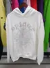 Foto Real da Marca Americana Tendência Spder555 Moletom com Capuz Terry Fleece Pesado 450g Sp5Der Versão Alta