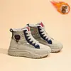Zapatos para Mujer Nuevos 2026 Otoño/Invierno Zapatos para Mujer Calientes de Caña Alta Tela de Paraguas Felpa Suela Gruesa Que Aumentan la Altura Zapatos de Algodón