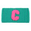 Faixa de Cabelo de Lã Tricotada com Aba Larga Letra C Cor Contrastante Padrão Vertical Acessórios de Cabelo para Lavar o Rosto Estilo Coreano Simples Headgear do Milênio