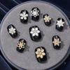 Nuevo Copo de Nieve Navideño Transfronterizo Metal Diamante Joyería Manicura Uñas Hueco Diamante Completo Manicura Uña Usable Joyería de Diamantes