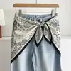 Lenço de Cabeça Triangular com Bolinhas Retro Francês para Mulheres Primavera e Outono Novo Estilo Peça de Camada Externa Cobertura de Quadril Lenço de Cintura Xale Versátil