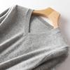 Suéter 100% cachemir para mujer, cuello en V, versátil, ajustado, color liso, básico interior, suéter de punto para debajo de la ropa, mujer