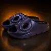 Sandalias cómodas de suela gruesa para pareja, estilo slip-on, con sensación de "pisar caca", diseño de dona pintado en spray, antideslizantes, elegantes y sencillas, zapatos de playa, modelo popular