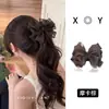 Presilha Banana de Chiffon com Bolinhas Estilo Retro Francês para Mulheres Presilha para Parte de Trás da Cabeça Rabo de Cavalo 2026 Novo Sensação de Alto Padrão Coque de Cabelo