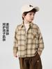 Camisa Estilo Acadêmico para Meninos, Estilo Europeu, Roupa de Outono para Crianças Pequenas, Body para Bebê, Roupa Infantil para Primavera e Outono, Camisa Xadrez Infantil para Meninos
