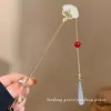 Horquilla de Flor de Cristal Yunhuai, Horquilla Larga Estilo Song con Borla de Gota de Agua Azul, Accesorio Hanfu, Versátil con un Frescor de Hada