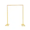Novos adereços de casamento moldura de fundo de ferro haste telescópica decoração de casamento layout de palco decoração de prateleira de arco dourado
