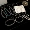 Pulseira Redonda com Zircônia e Pérolas Francesas com Fio Ajustável Levemente Luxuosa Sensação de Alto Padrão Senso de Design Pulseira Joia de Mão de Nicho Feminina