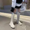 Botas de cavaleiro longas de uso duplo para ir ao trabalho e fazer compras, novo modelo 2026, sola absorvente de choque, design de bico redondo, botas de cano alto femininas