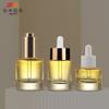 Frasco Conta-gotas Cilíndrico Transparente em Estoque 20ml Frasco com Bomba Conta-gotas Giratória Curto e Robusto para Líquido 30ml Frasco para Essência com Fundo Grosso