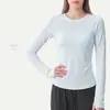 Ropa Ajustada de Pilates Yoga Manga Larga Elástica Yoga Manga Larga Corte Entallado Transpirable Negro Top Deportivo Mujer Fitness Otoño
