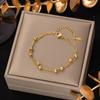 Pulseras Europeas y Americanas de Acero de Titanio Nuevo que No se Desvanecen para Mujer, Accesorios de Mano Versátiles Estilo Ins, Joyería de Mano de Moda para Niñas, de Alta Gama