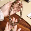 Nuevo Estilo Chino Estilo Chino Madera de Chisinac Multi-Círculo Collar Pulsera para Hombres y Mujeres Combinación Perfecta Cadena Larga de Lana Accesorios Antiguos