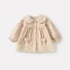 Chaqueta de Malla con Dobladillo de Encaje, Cuello de Muñeca y Colgante de Corazón, Conjunto de Dos Piezas para Niñas, Otoño Nuevo, Casual, Leggings