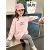 Camiseta de manga larga de dibujos animados para niños, nuevo estilo elegante para primavera y otoño 2026 para niñas, 100% algodón puro, camiseta básica cómoda y versátil