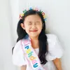Cinto de faixa de ombro de aniversário etiqueta menina menino adulto ano velho crianças decoração de tiara de aniversário adereços de foto