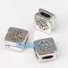 Acessórios para joias DIY metade prata 925 microincrustado com diamante trevo de quatro folhas ranhura quadrado plano contas contas espaçadoras