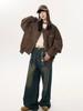 Chaqueta de Cuero Retro Americana de Moda para Calle de Primavera para Hombres y Mujeres, Chaqueta Biker Holgada, Chaqueta de Piloto, Chaqueta Casual