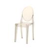 Silla Fantasma Transparente de Respaldo Redondo, Silla Diablo Acrílica, Silla de Comedor de Lujo Ligero de Moda, Respaldo de Plástico Creativo para Banquetes de Hotel