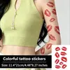 Cruz Estampado de Labios Rojos Tatuaje Colorido Pegatina Niñas Europeo Americano Impermeable Duradero Pareja Brazo Muslo Masculino Femenino Cuello