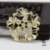 Diancui DIY Accesorios para Joyería Hechos a Mano Grupo de Flores de Oro Puro 24k Racimo de Flores Estilo Retro República de China Broche Conservación del Color Hecho a Mano B381