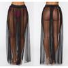 2021 Nuevo Verano Europeo y Americano Largo Correa Inferior Transparente Sexy Falda de Playa Blusa Falda Casual para Vacaciones