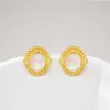 Pendientes de Botón Retro Franceses de Ópalo Sintético para Mujer Diseño Sencillo de Nicho Encaje Tejido Pendiente Ligero de Lujo Accesorio Versátil
