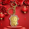 Colgante Oveja de la Suerte, Cadena para Teléfono de Lámina de Oro Sólido del Año de la Oveja, Llavero para Bolso, Adorno de Cuerda Roja para Coche, Regalo para Atraer Riqueza