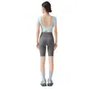 Novo top de yoga com decote V e costas cruzadas, com bojos embutidos, secagem rápida, respirável, de manga curta, adequado para treinos de verão.