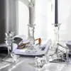 Estilo Francés Escandinavo Retro Portavelas de Cristal Vidrio Cena Romántica con Velas Accesorios para Fotografía de Bodas Estilo Ins