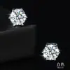 Pendientes Populares Transfronterizos de Moissanita con Seis Garras para Hombres y Mujeres, Estilo Hip-Hop, Plata de Ley S925, Lujo Ligero, Pendientes Elegantes y de Alta Gama, Fabricante