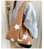 2026 Nuevo Bolso Tote con Bordado de Cielo Estrellado Estilo Coreano para Estudiantes Mujeres, Bolso de Mano Sencillo para el Trabajo y la Clase