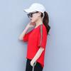 Nueva camiseta deportiva de manga corta de verano para mujer, con cuello redondo, para estudiantes, sencilla, informal, coreana, a rayas, antiedad