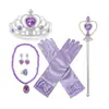 Set de Accesorios Frozen para Niñas Diadema de la Princesa Elsa Corona Varita Mágica Collar Guantes Juego de Seis Piezas para Actuación