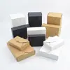 Caja de embalaje de papel kraft en stock, caja de papel plegable de color, regalo, cartón blanco, sobre rectangular, color negro.