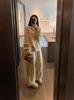 Estación Europea Otoño Nuevo Estilo Estilo Perezoso Conjunto de Cárdigan con Sudadera con Capucha con Sentido de Diseño, Conjunto de Dos Piezas de Punto con Cremallera para Mujer