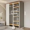 Arara de Roupas de Chão Guarda-Roupa Aberto para Quarto Prateleira de Metal Aço para Hall de Entrada Prateleira de Armazenamento de Roupas para Pendurar Montagem
