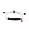 Pulseira de Corda de Mão Multicor Transfronteiriça Europeia e Americana Material em Branco Pronto para Uso Acessórios de Diamante Roxo Rosa Gravação Presente Pulseira de Aço Inoxidável