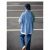 Camisa de Manga Larga a Rayas Estilo Japonés para Hombre, Camisa Estilo Hong Kong High Street para Primavera y Otoño, Chaqueta Casual Holgada y Moderna