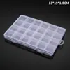 Caixa de armazenamento de plástico dividida 8 12 24 transparente botão de hardware acessórios de equipamento de pesca embalagem caixa de joias X17