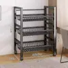 Prateleira de armazenamento de cestos de vegetais de piso, armazenamento móvel para cestos de vegetais, micro-ondas, vegetais, prateleira doméstica multifuncional, prateleira de armazenamento