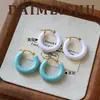 Pendientes de Aro Minimalistas Versátiles de Moda con Temperamento Fresco de Esmalte con un Toque de Lujo Ligero y de Gama Alta