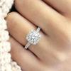 Desejo Venda Quente Anel de Noivado com Diamante Sintético Oito Corações e Oito Flechas Banhado a Platina 18K Joias Mais Vendidas na Europa e América